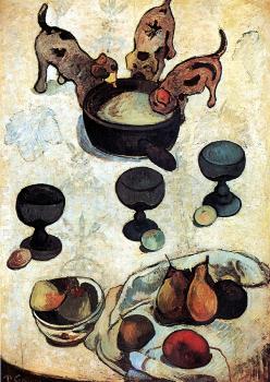 Paul Gauguin : Still Life with Three Puppies